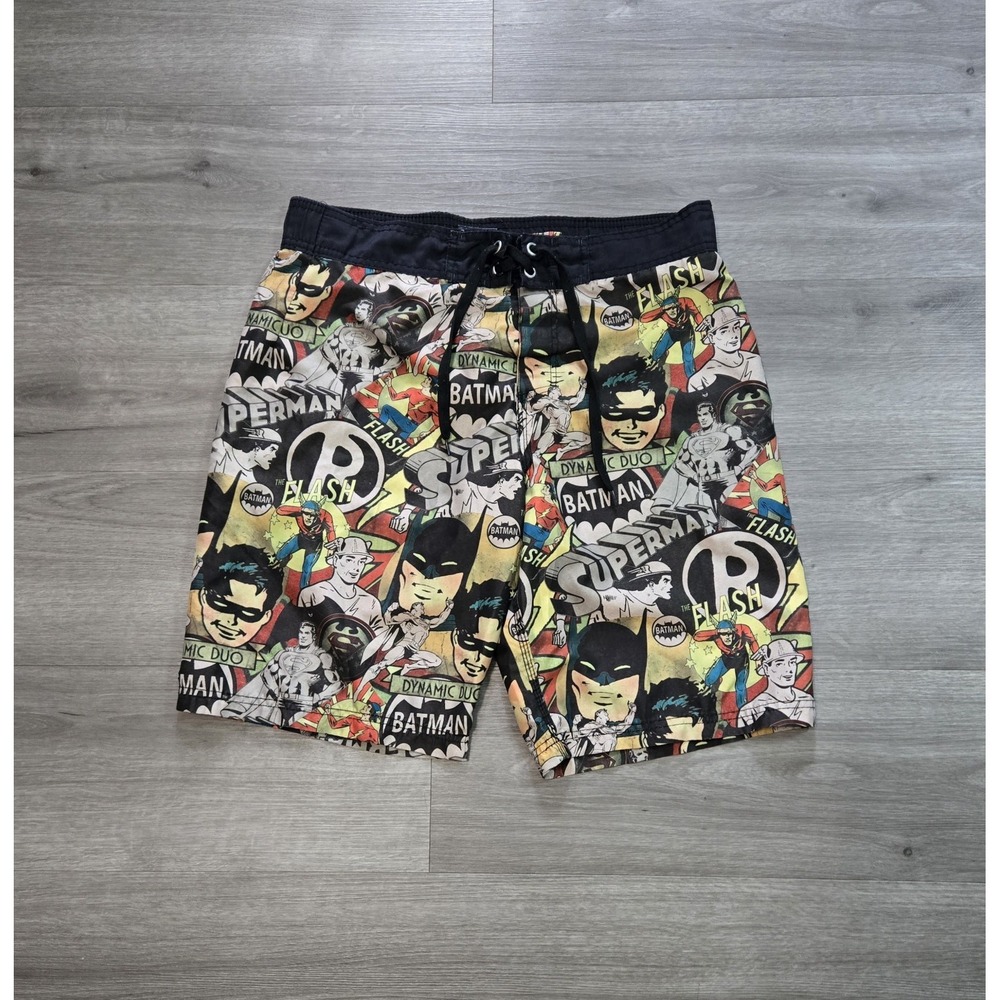 DC Comics Batman Men's Swim Trunks Board Shorts Medium Retro Robin Superman